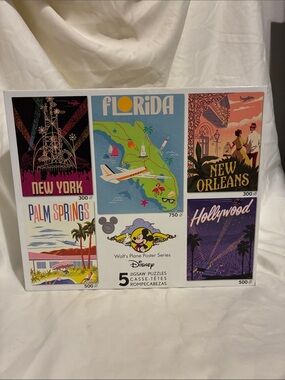 Disney Walt's Plane Poster Series  - Multicolor Vintage Travel Panels